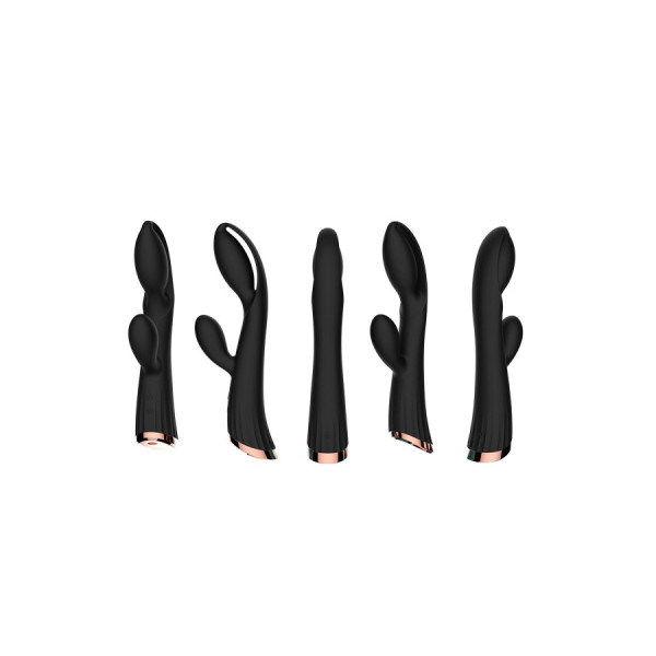 Vibromasseur noir avec stimulateur de clitoris LRIS USB 